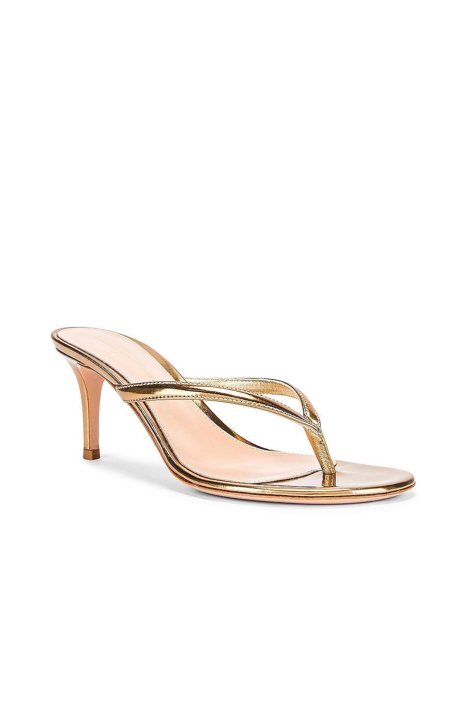 Gianvito Rossi Thong Sandals in Mekong - Metallic Gold. Size 34 (also in 34.5). Product Image