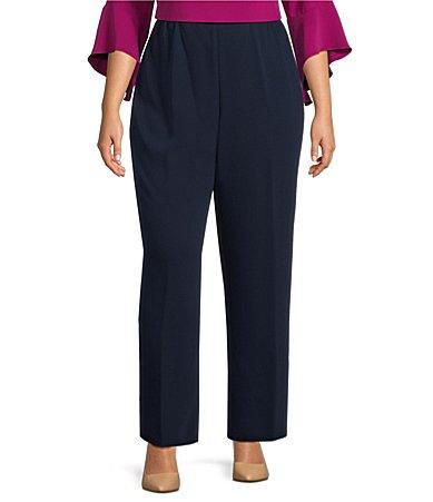 Caroline Rose Plus Size Matte Crepe Pull-On Straight Leg Pants Product Image