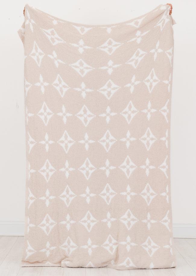 Make Me Believe Monogram Tan and Cream Blanket Product Image