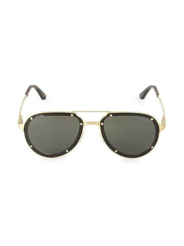 Mens 60MM Aviator Titanium Sunglasses Product Image