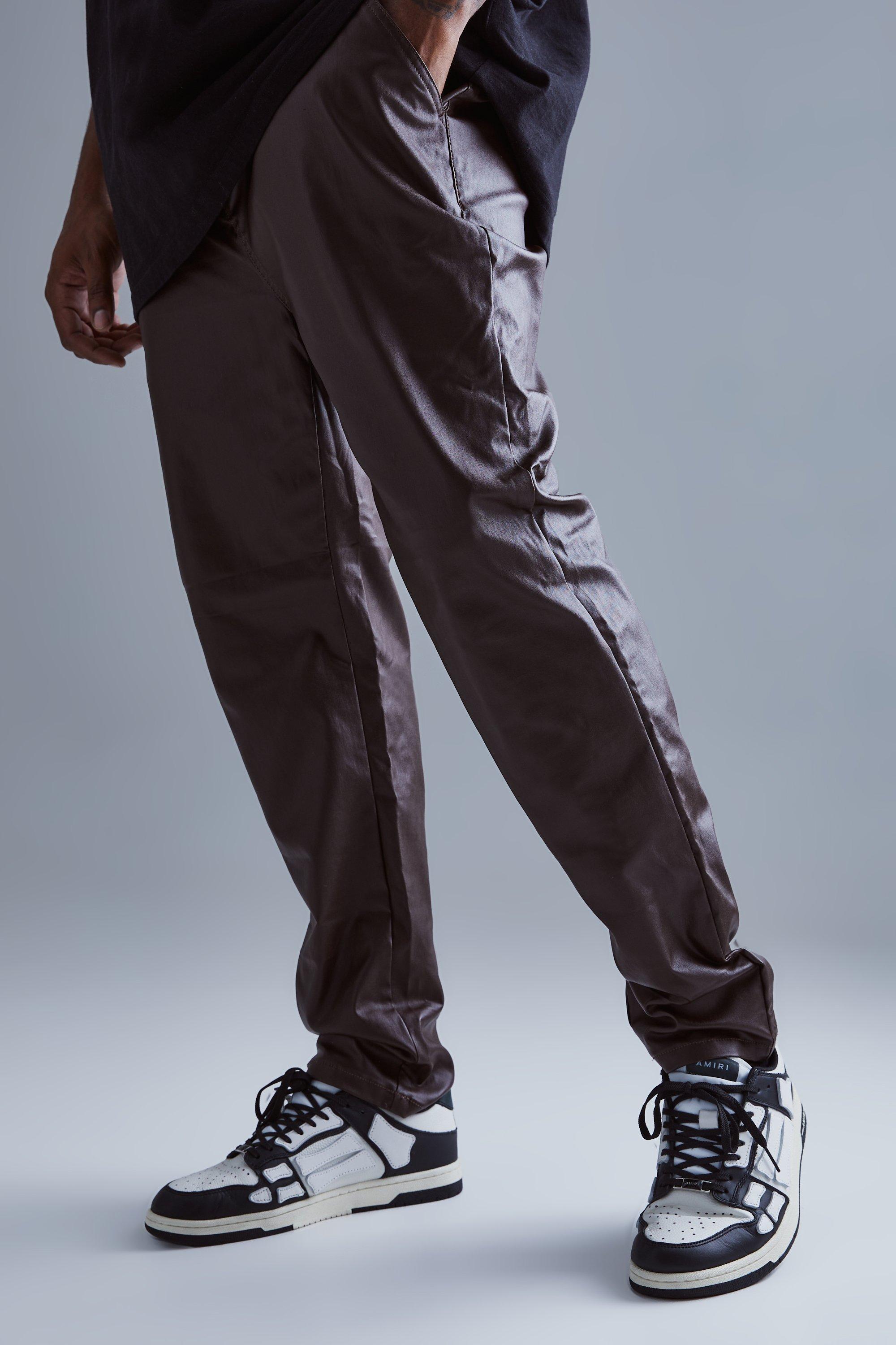 Plus Skinny Fit Coated Twill Pants | boohooMAN USA Product Image