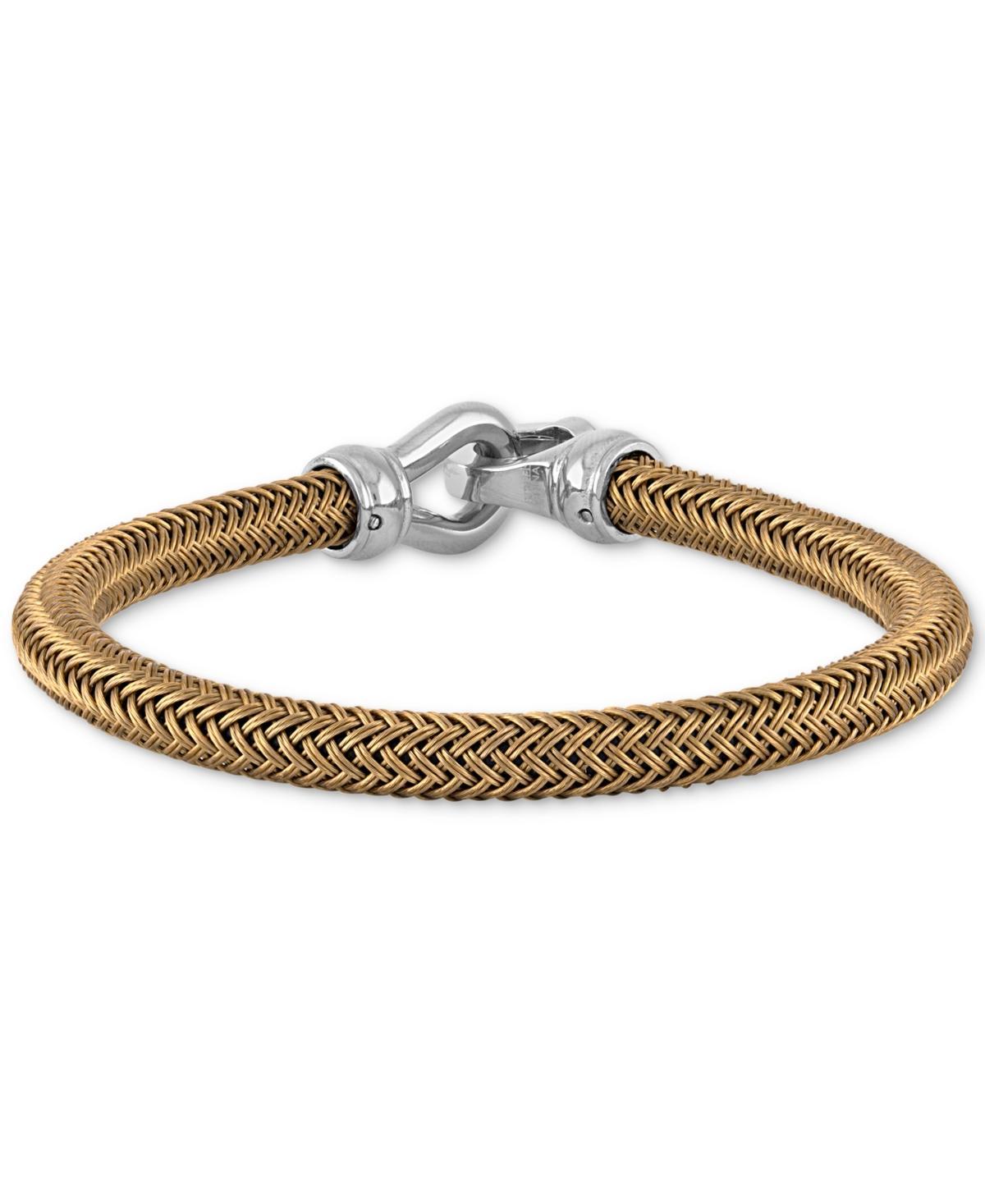 Esquire Mens Jewelry Woven Bracelet in Matte Ion-Plated Stainless Steel, Created for Macys Product Image