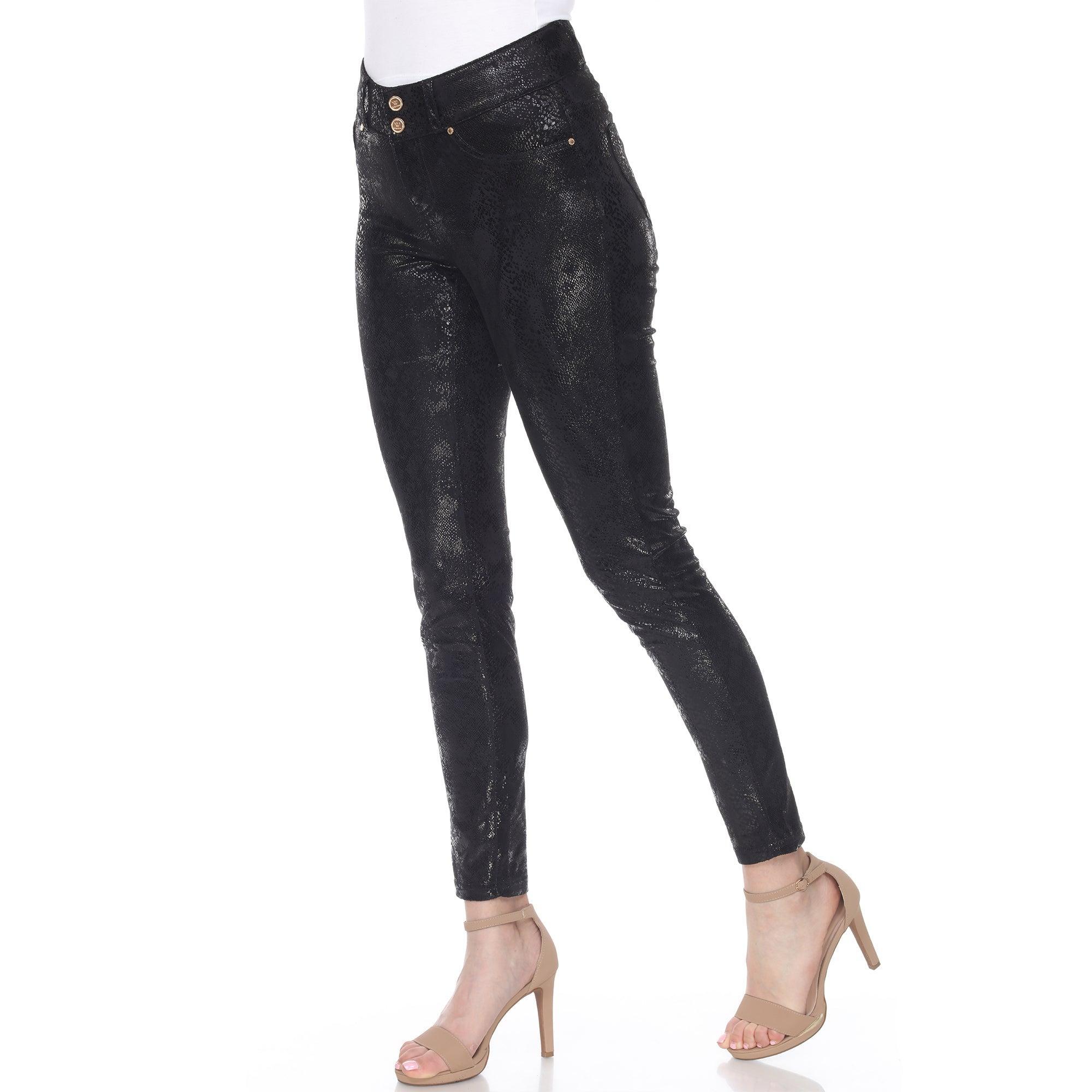 Faux Suede Snake Print Pants Product Image