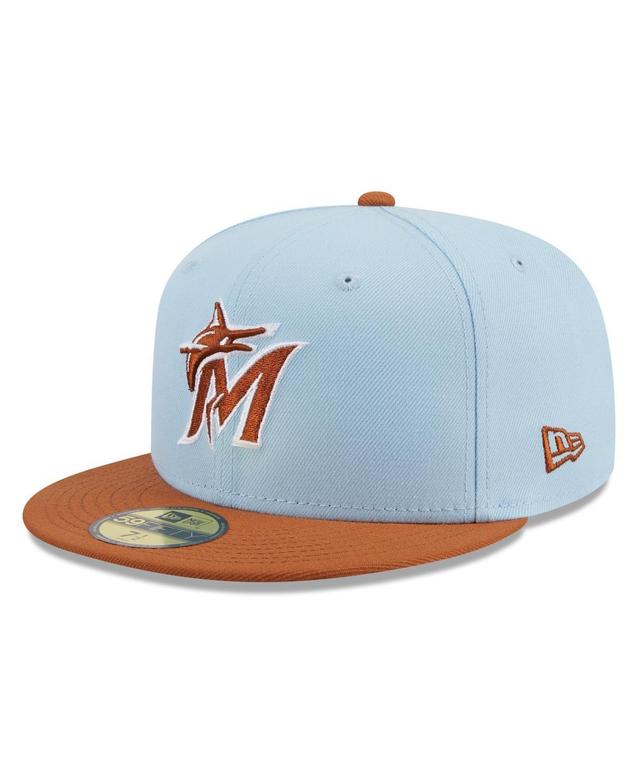 Mens New Era Light Blue/Brown Chicago Cubs Spring Color Basic Two-Tone 59FIFTY Fitted Hat Product Image