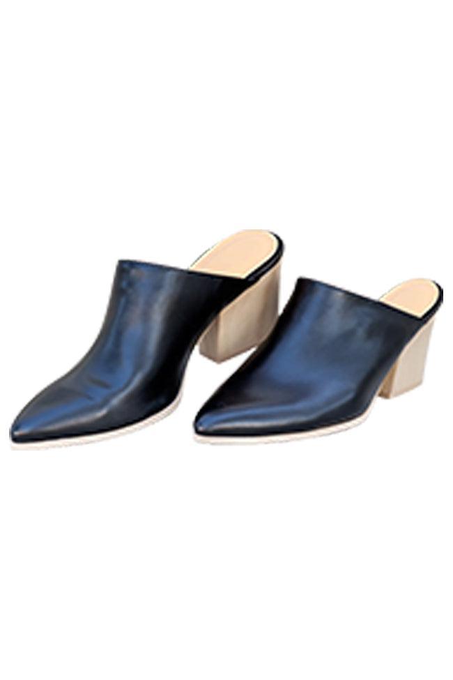 Madison Black Pointed Toe Heeled Mules FINAL SALE Product Image