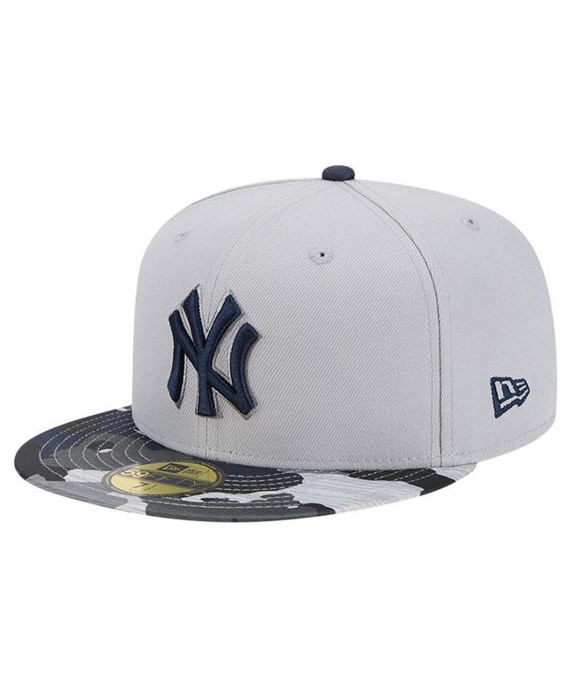 Mens New Era Gray New York Yankees Active Team Camo 59FIFTY Fitted Hat Product Image