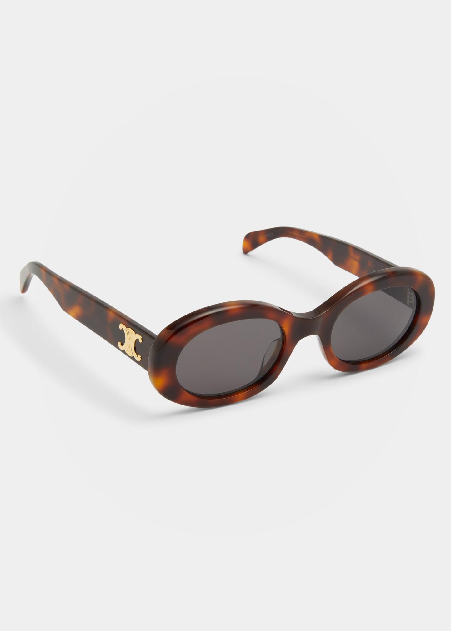 Triomphe Logo Oval Acetate Sunglasses Product Image