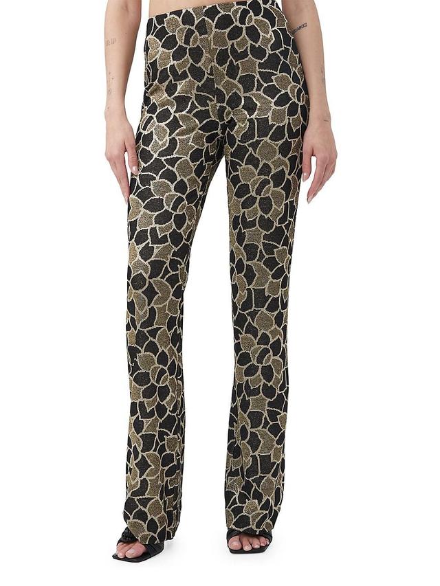 Womens Jacoba Floral Knit Jacquard Straight Pants Product Image