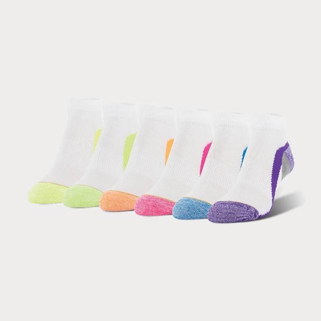 All Pro Womens 6 Pack Aquafx Low Cut Athletic Socks - White/Purple 4-10 Product Image