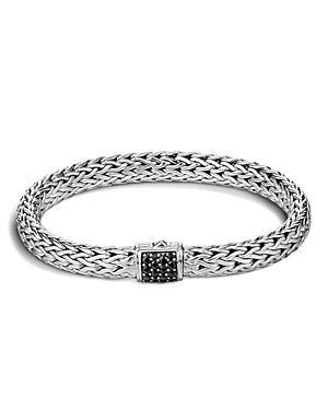 Womens Classic Chain Black Sapphire & Sterling Silver Medium Bracelet Product Image