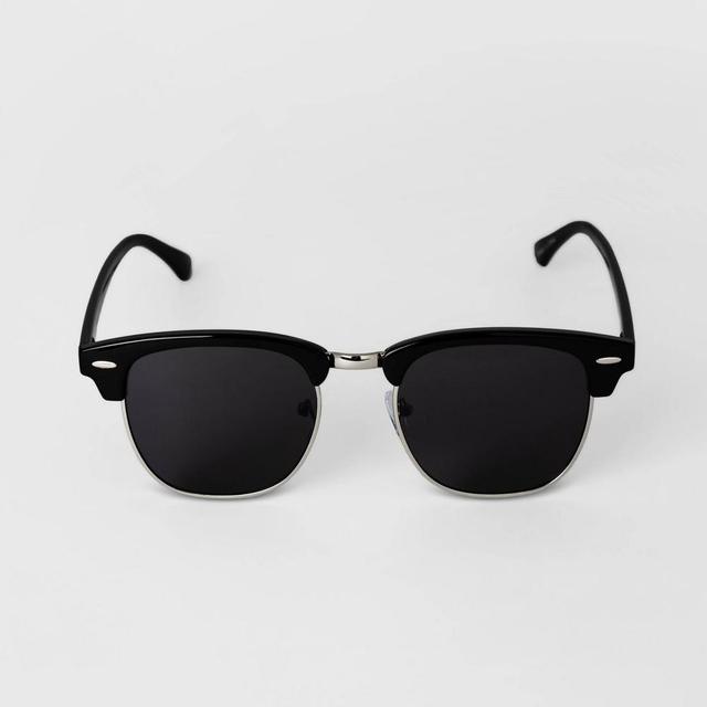 Mens Retro Browline Sunglasses - Goodfellow & Co Black Product Image