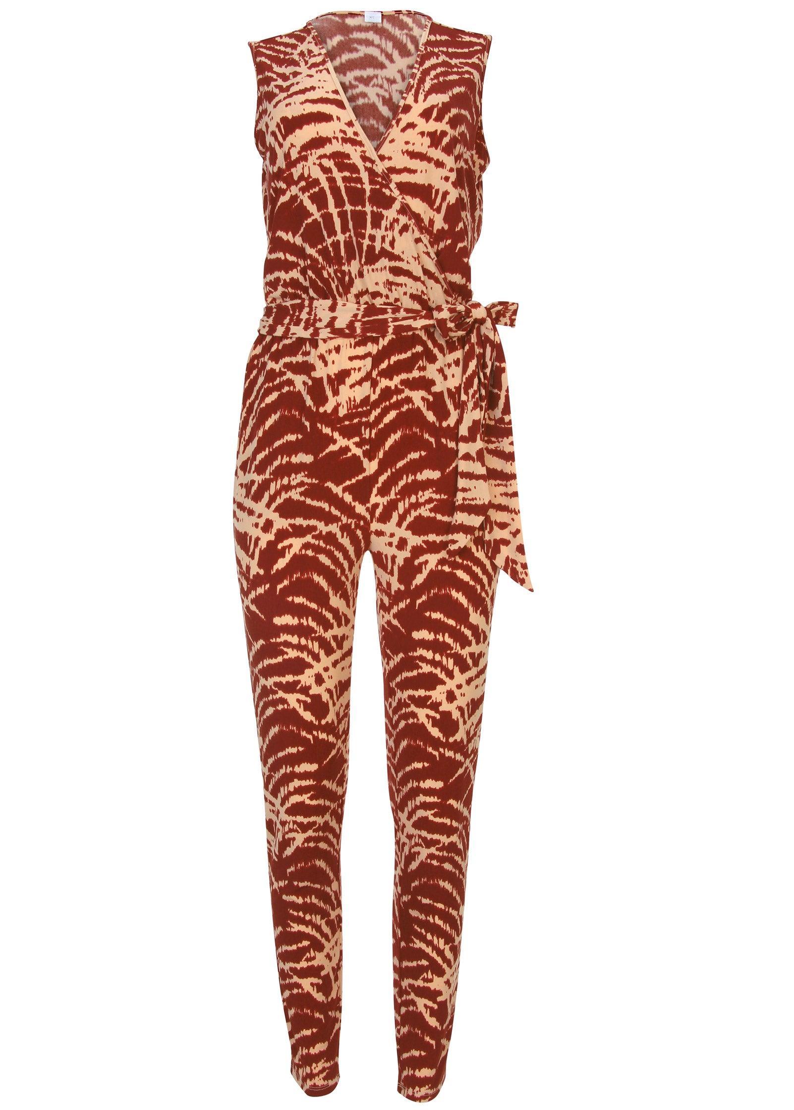 Wrap Tie Jumpsuit - Mystic Palm Product Image