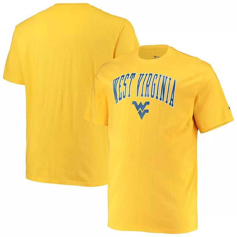 Mens Champion Gold West Virginia Mountaineers Big and Tall Arch Over Wordmark T-shirt Product Image