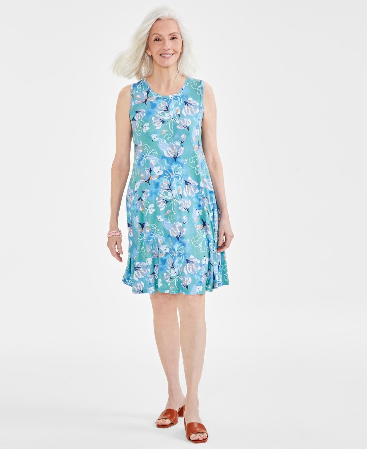 Style & Co Womens Printed Sleeveless Knit Flip Flop Dress, Created for Macys Product Image