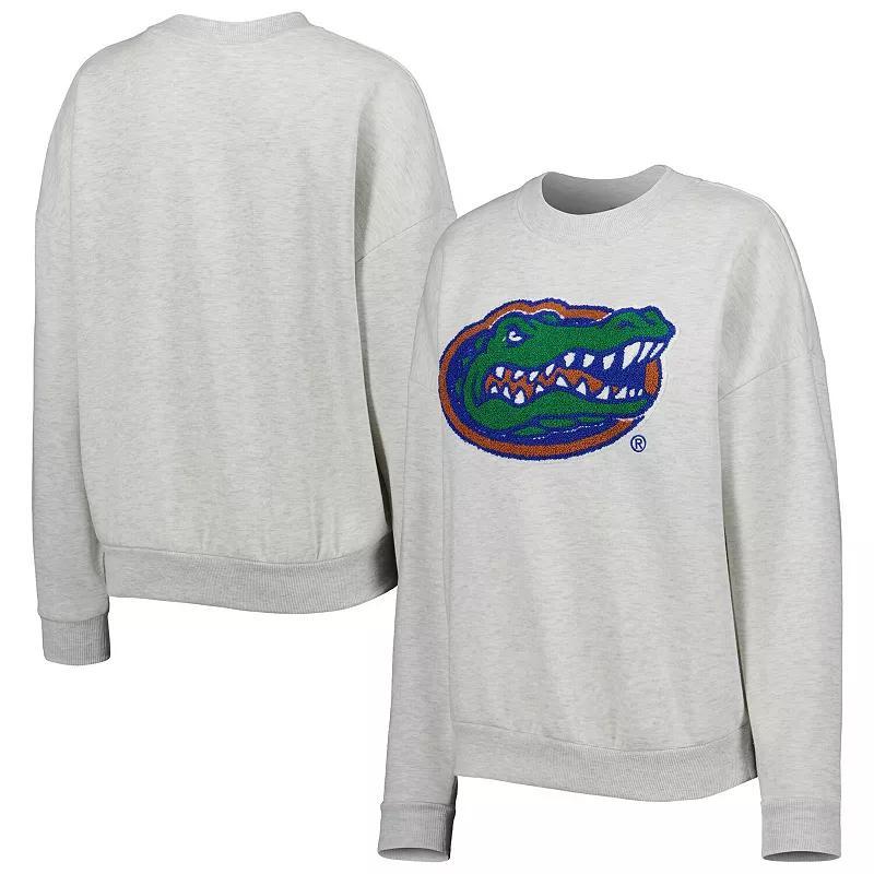 Womens Gameday Couture Heather Gray Florida Gators Chenille Patch Fleece Pullover Sweatshirt Product Image