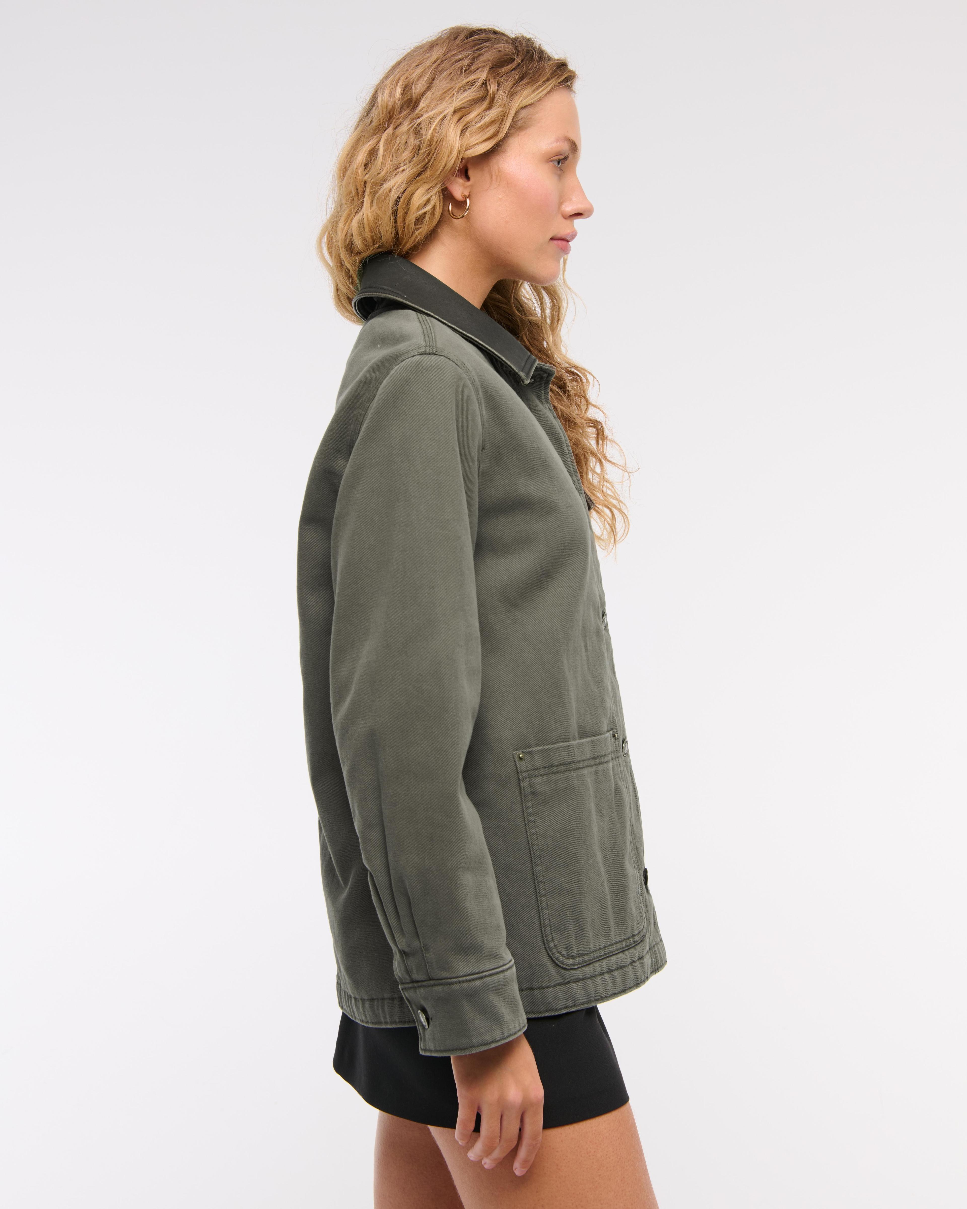 Mid-Length Twill Workwear Jacket Product Image