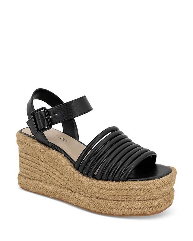 Kenneth Cole Womens Shelby Ankle Strap Espadrille Platform Sandals Product Image