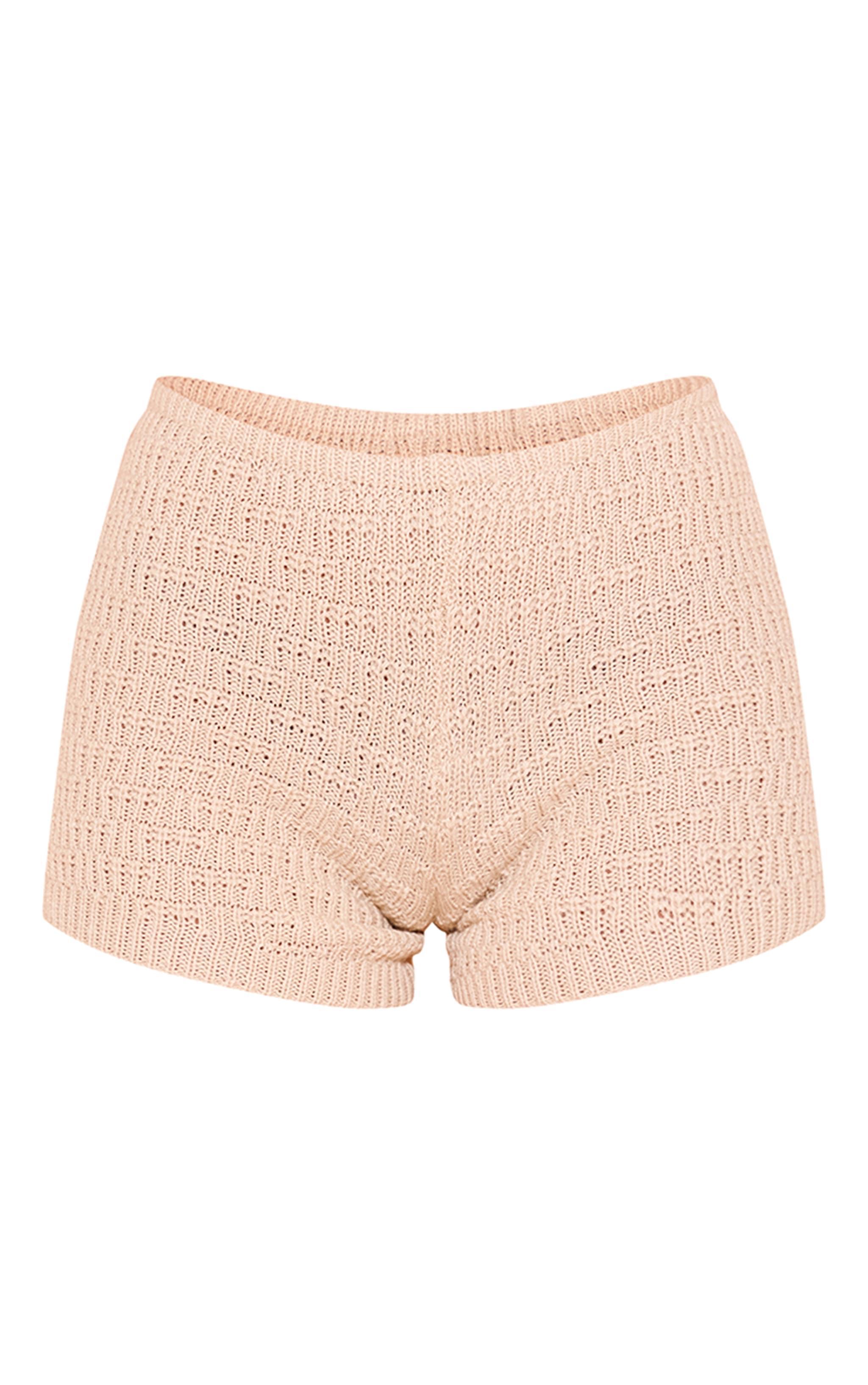 Sand Textured Crochet Mini Shorts Product Image