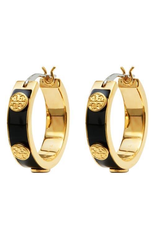 Womens Miller Goldtone & Enamel Logo Hoop Earrings Product Image