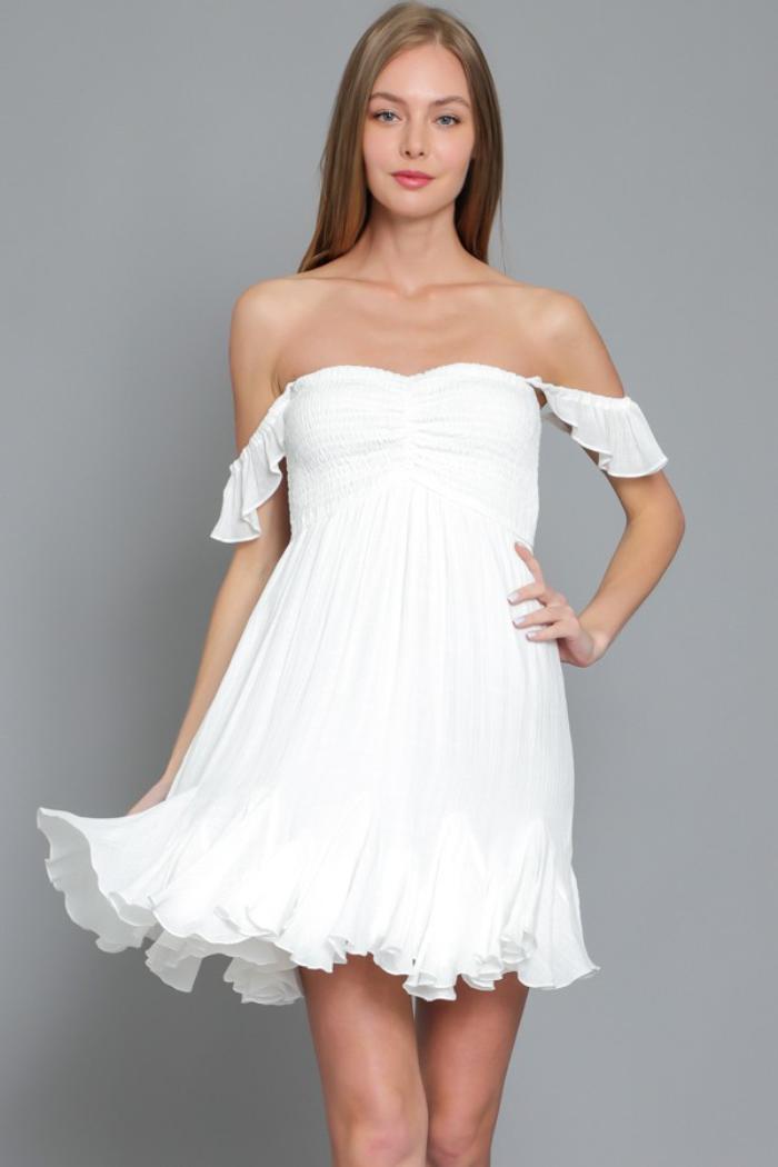 TUBE RUFFLE HEM MINI DRESS Product Image