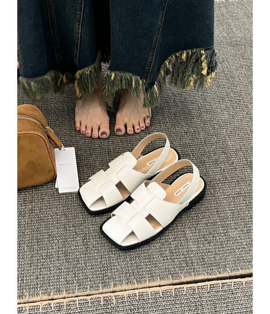 Cutout Slingback Chunky Heel Sandals Product Image