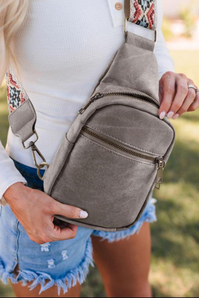 Grey Zip Crossbody Product Image