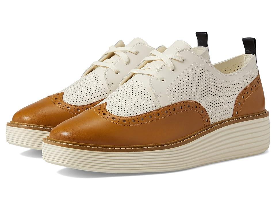 Cole Haan Originalgrand Platform Wing Tip Oxford (Pecan/Ivory) Women's Shoes Product Image