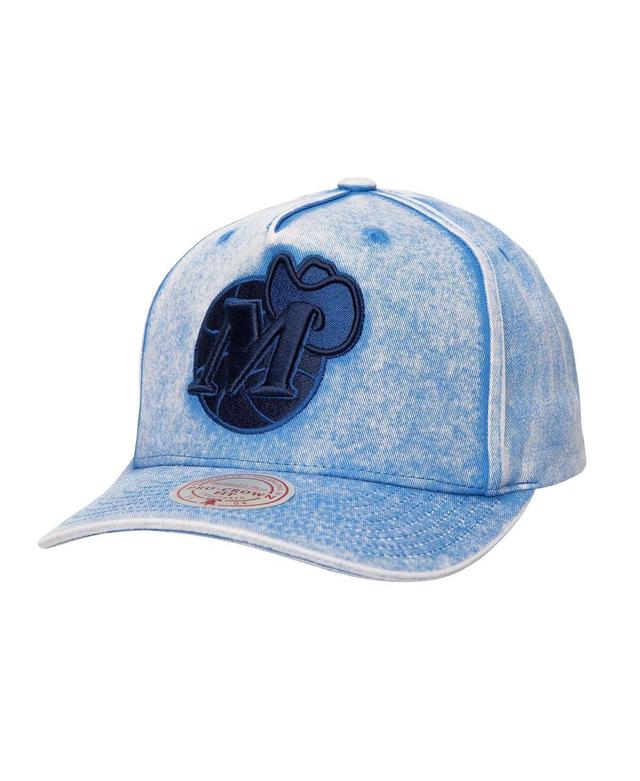 Mitchell & Ness Mens Blue Dallas Mavericks Washed Out Tonal Logo Snapback Hat Product Image