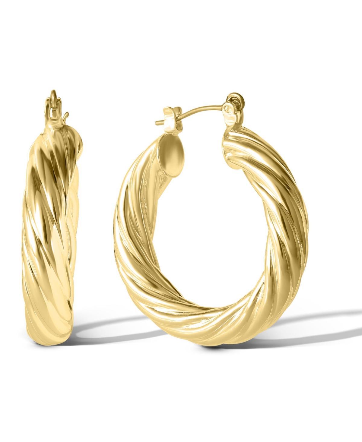 Jessica Simpson Womens Thick Twisted Hoop Earrings - Gold or Silver-Tone Hoop Earrings Product Image