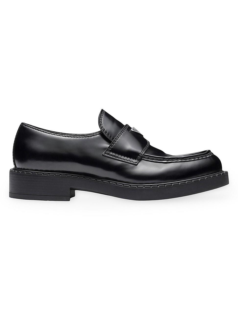 Mens Brushed Leather Loafers Product Image