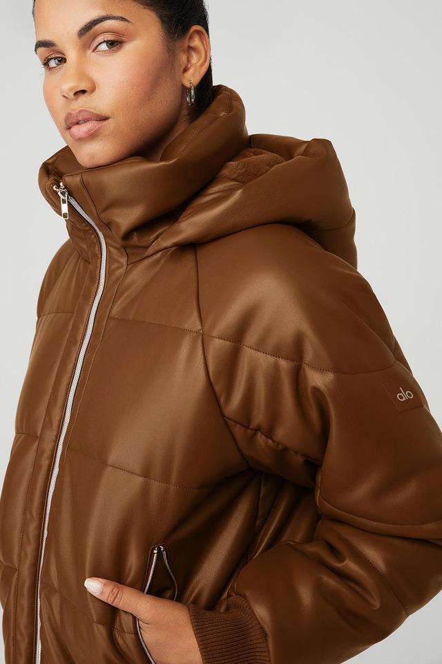 Alo Yoga | Faux Leather Boss Puffer Jacket Product Image