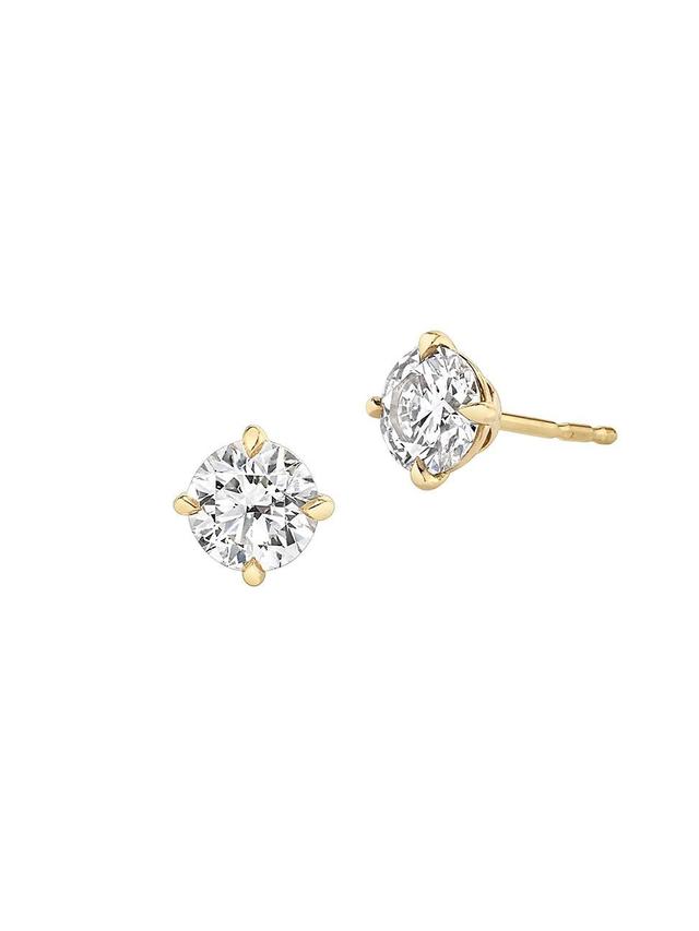 Womens Solitaire Classics 14K Gold & 1.00 TCW Lab-Grown Diamond Brilliant Round Solitaire Studs Product Image