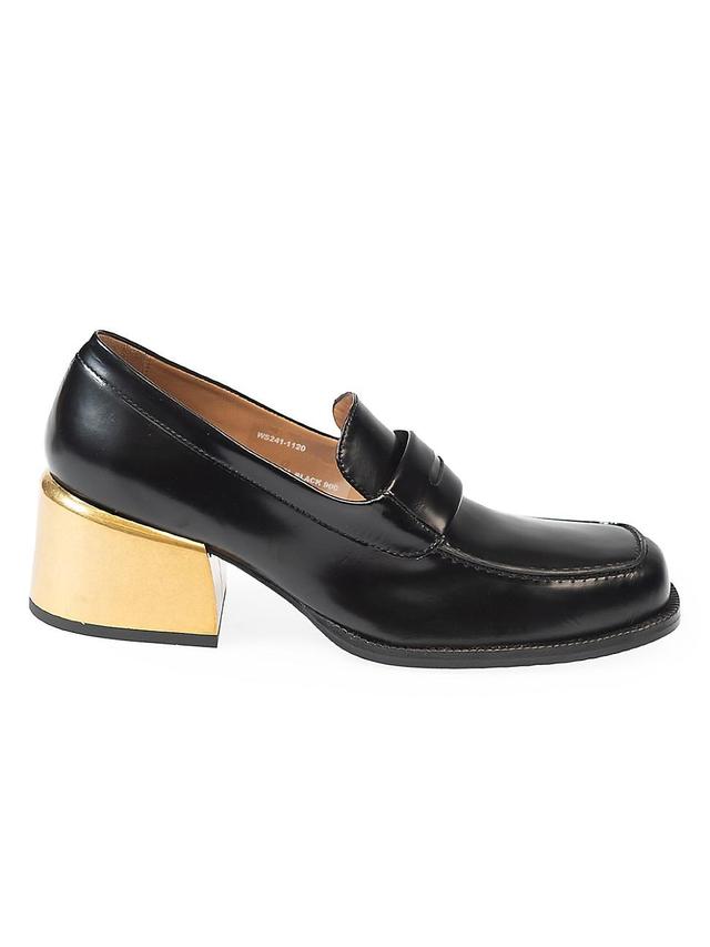Womens 40MM Leather Loafer Pumps Product Image