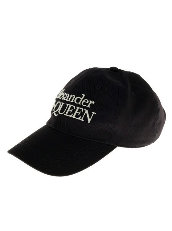 Black Baseball Cap With Logo In Cotton Man Product Image