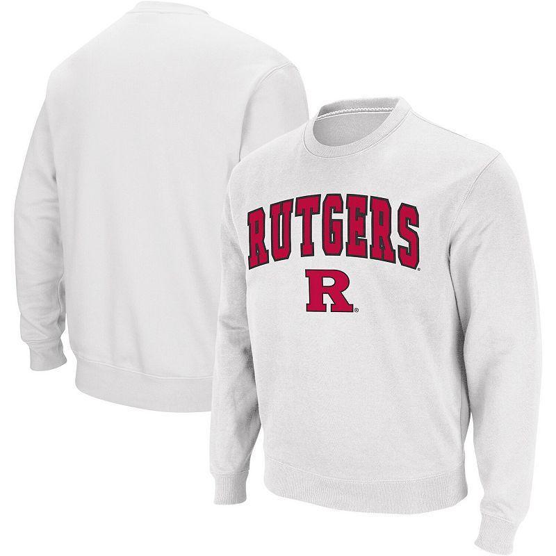 Mens Colosseum Rutgers Scarlet Knights Arch & Logo Crew Neck Sweatshirt Product Image