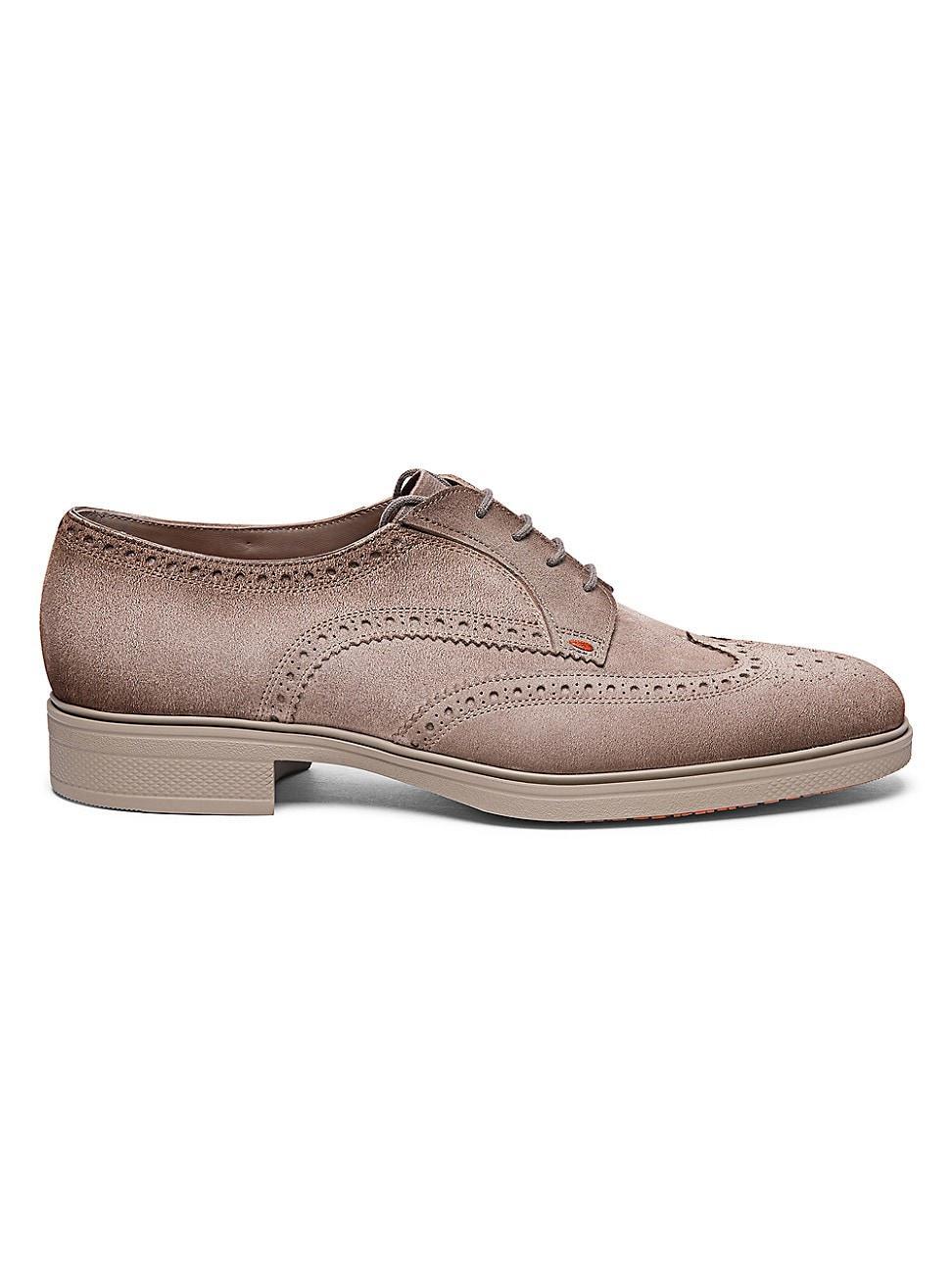 Mens Easy Suede Brogue Wingtip Derby Shoes Product Image