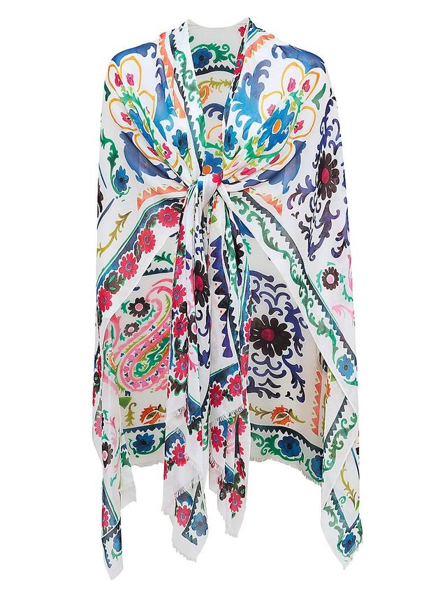 Womens Ruby Paisley Floral Scarf Cover-Up Product Image