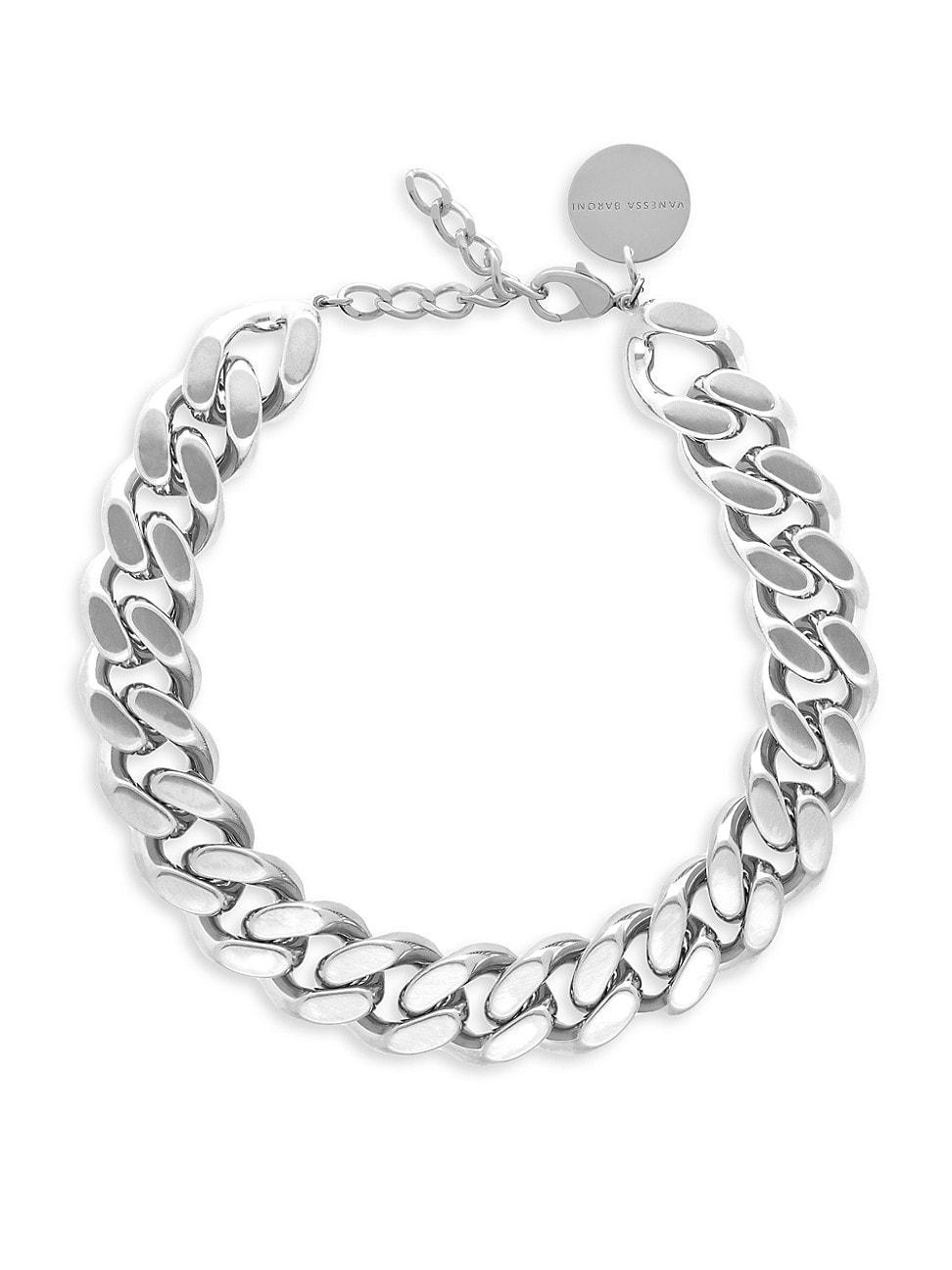 Womens Silvertone Flat Chain Necklace Product Image