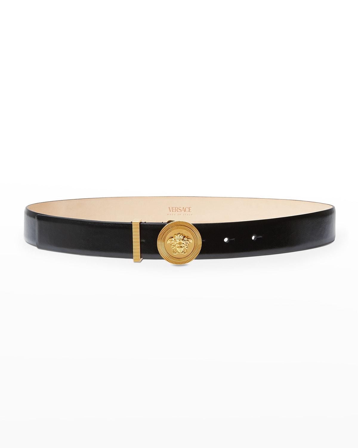 Womens Medusa Medallion Leather Belt Product Image