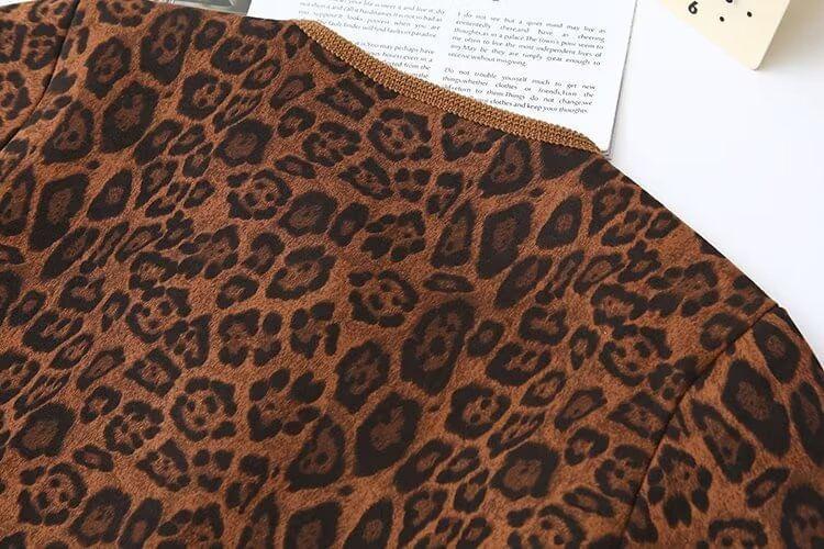 Plus Size Leopard Print Fleece-Lined Button Jacket Product Image