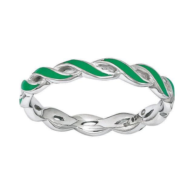 Stacks & Stones Sterling Silver Stack Ring, Womens Green Product Image