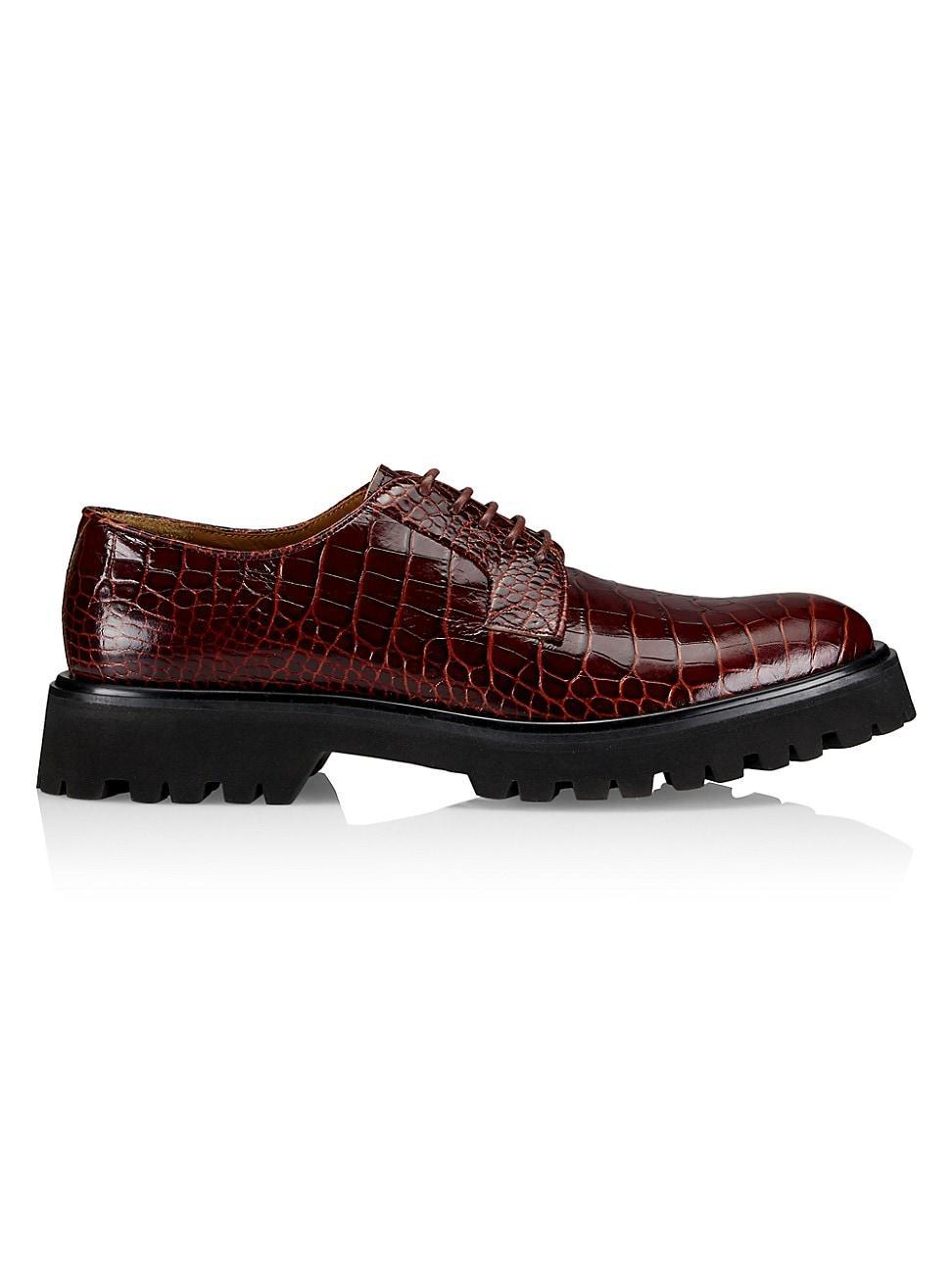 Mens Oba II Croc-Embossed Lug-Sole Leather Derbys Product Image