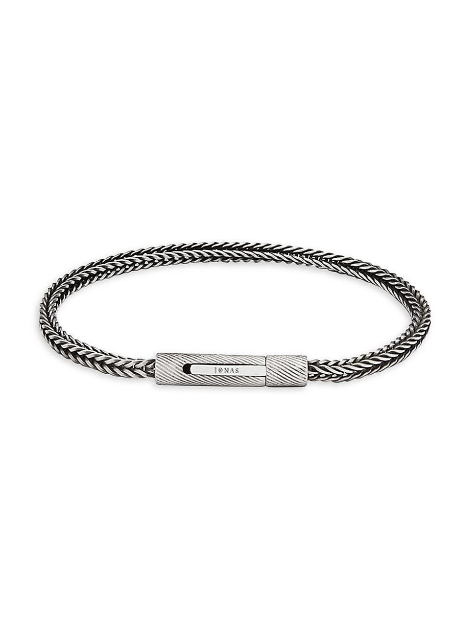 Mens Flatiron Sterling Silver Herringbone Bracelet Product Image