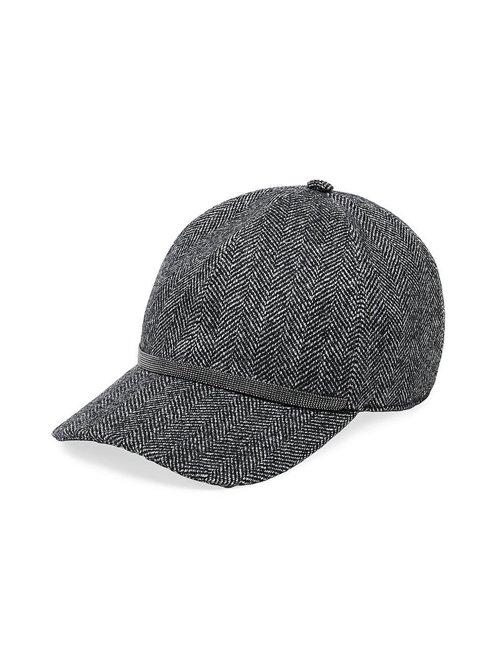 Womens Brushed Techno Wool Chevron Baseball Cap With Shiny Band Product Image