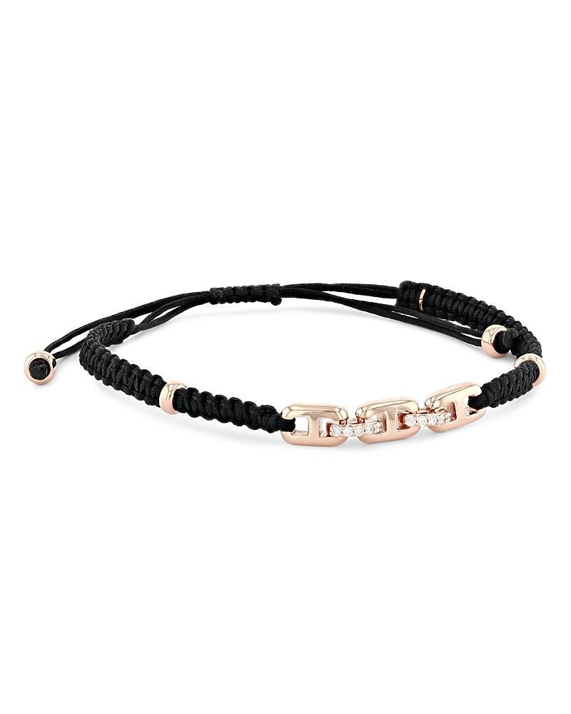 Alberto Milani Mens 18K Rose Gold & Diamond Woven Bracelet Product Image