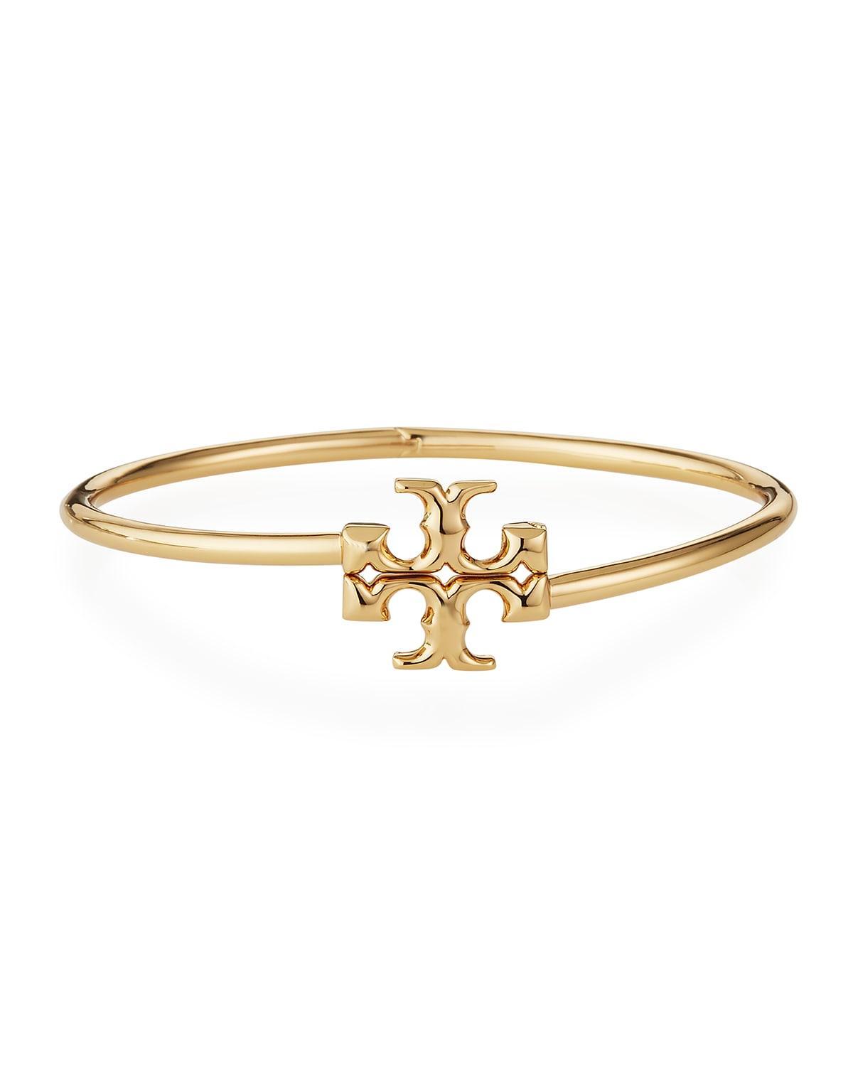 Womens Kira 18K Gold-Plated Logo Bangle Product Image