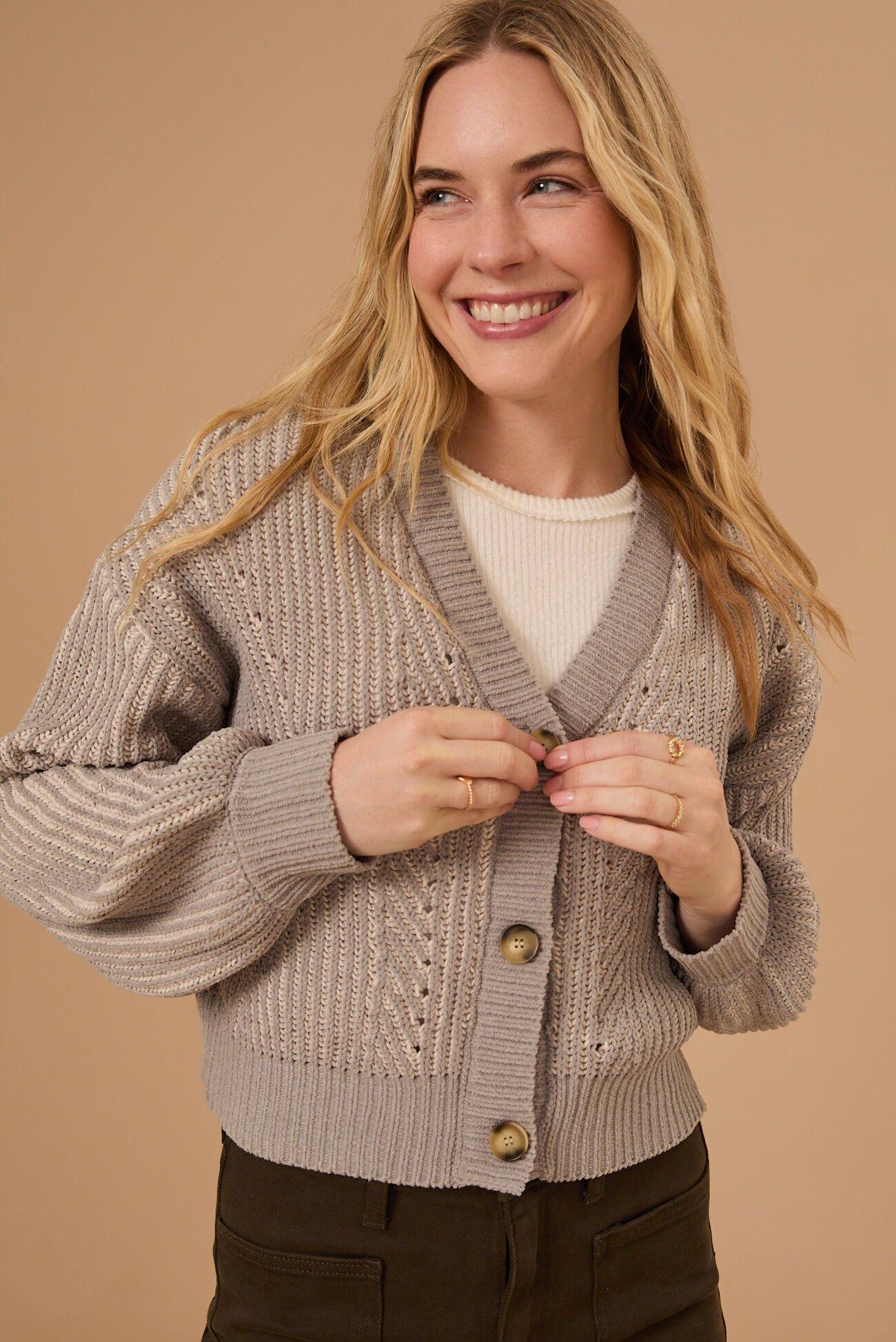 Lizzy Matte Chenille Cardigan Product Image