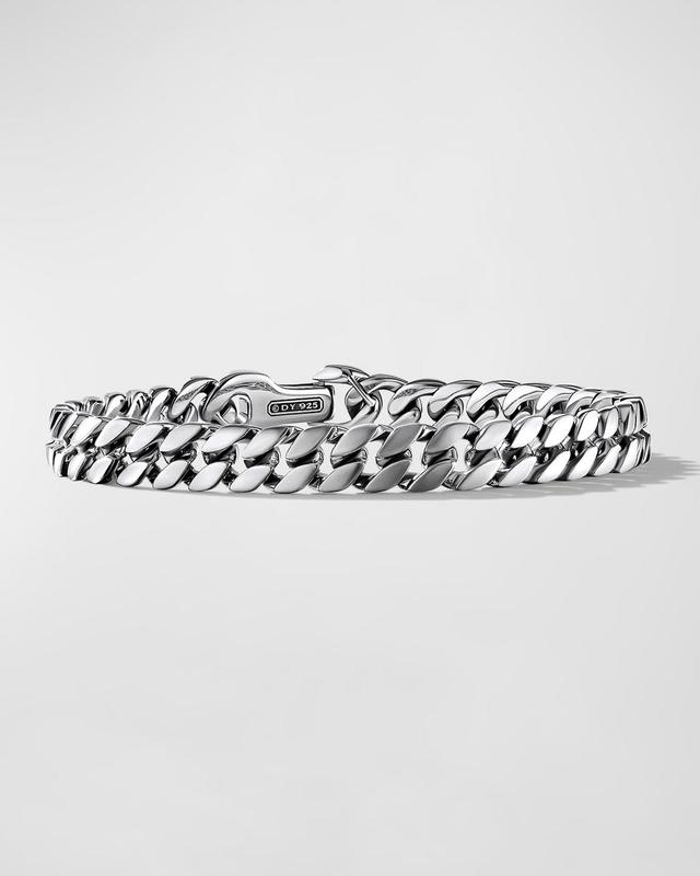 Mens Curb Chain Bracelet In Sterling Silver Product Image