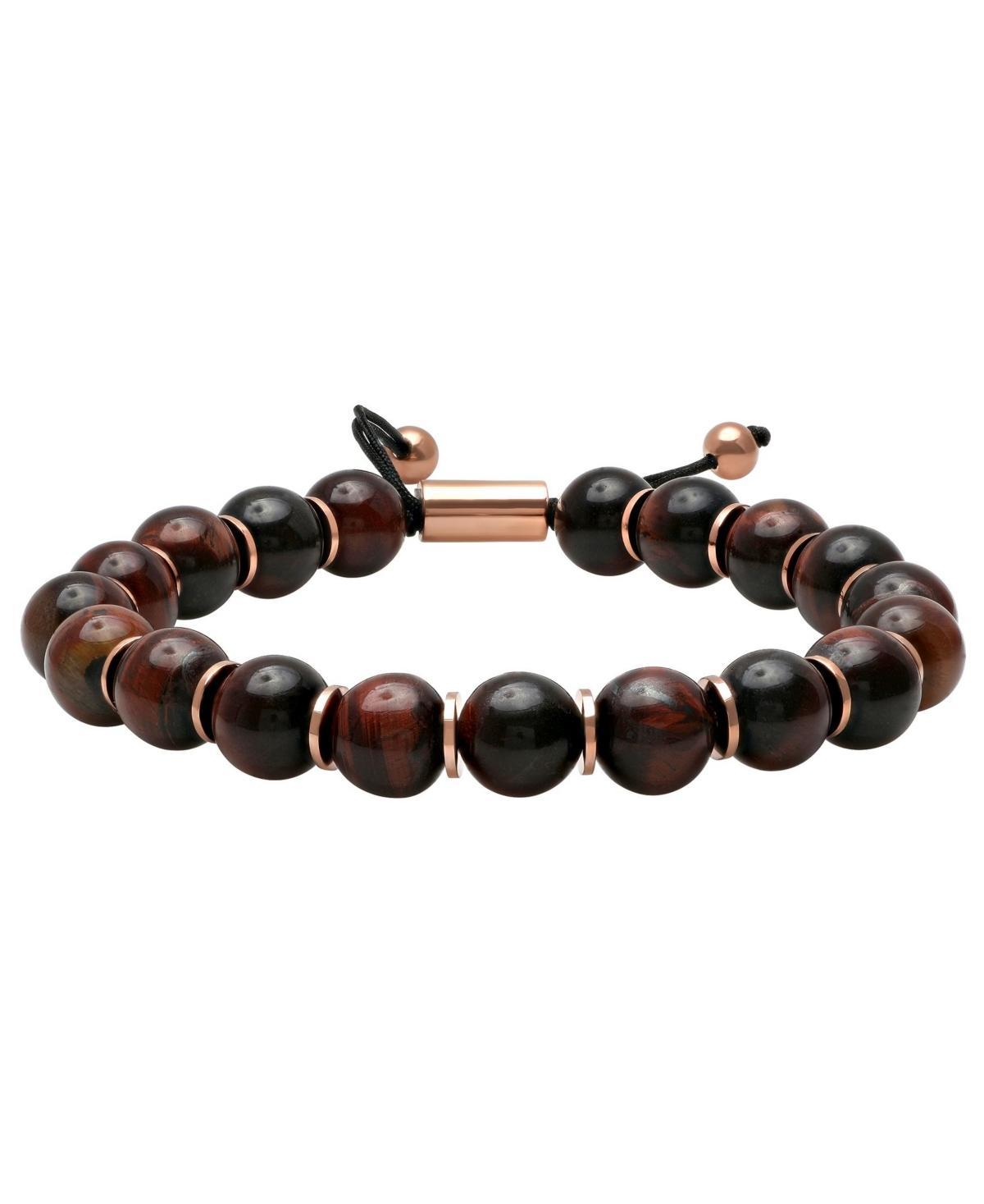 Macys Mens Red Tigers Eye Bead Bolo Bracelet Product Image