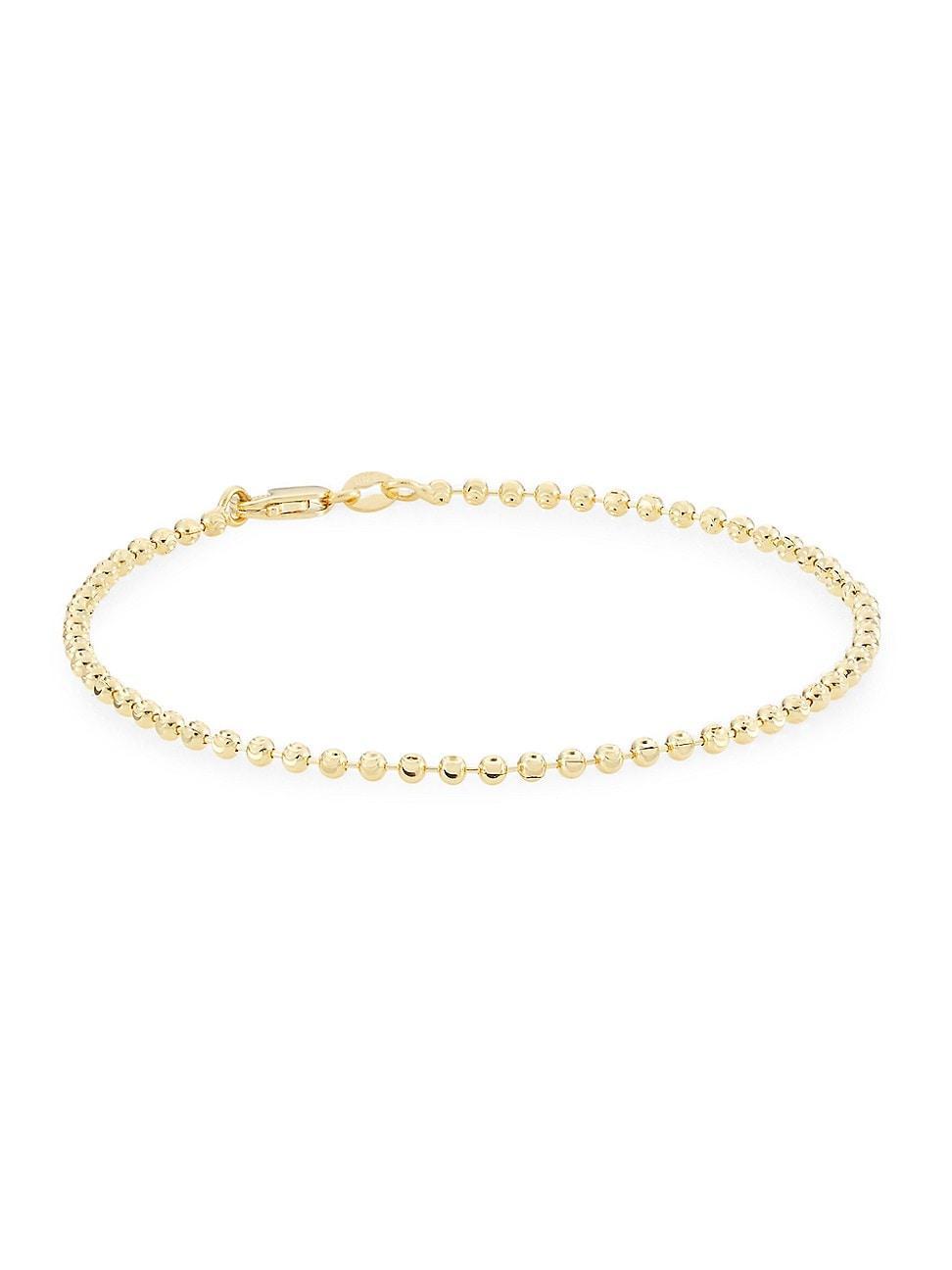 Womens 14K Gold Bead Chain Bracelet Product Image